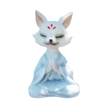Nine-Tailed Figurines Aesthetic Room Bedroom Garden Figurines and Miniatures Simple Cute Home Decor Crafts White