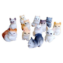 Cute Small Cat Animal Decoration Resin Miniature Figure Tiny for Bonsai Micro-Landscape Fairy Garden Decor