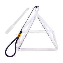 Cuenco Tibetano Transparente de Cristal de Cuarzo de 6 Pulgadas, con Forma de Pirámide para Terapia de Sonido, Yoga, Meditación y Percusión.