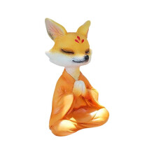 Nine-Tailed Figurines Aesthetic Room Bedroom Garden Figurines and Miniatures Simple Cute Home Decor Crafts Yellow