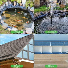 Pond Liner Repair Kit- 4pcs 8x8in Butyl Rubber&Self-Adhesive Patches Adhesive Watertight Seal for DIY Pond Liner Patches