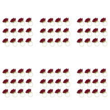 72 Stücke Rot Rose Form Handtuch Schnalle Servietten Ring Hochzeits Feier Valentins Tag Hotel Tisch Dekoration Metall Gold Servietten Halter