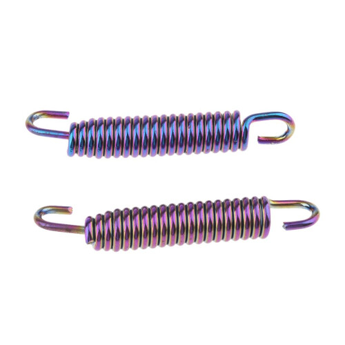 2Pcs 65mm Motorcycle Stainless Steel Exhaust Pipe Muffler Spring Hook 1
