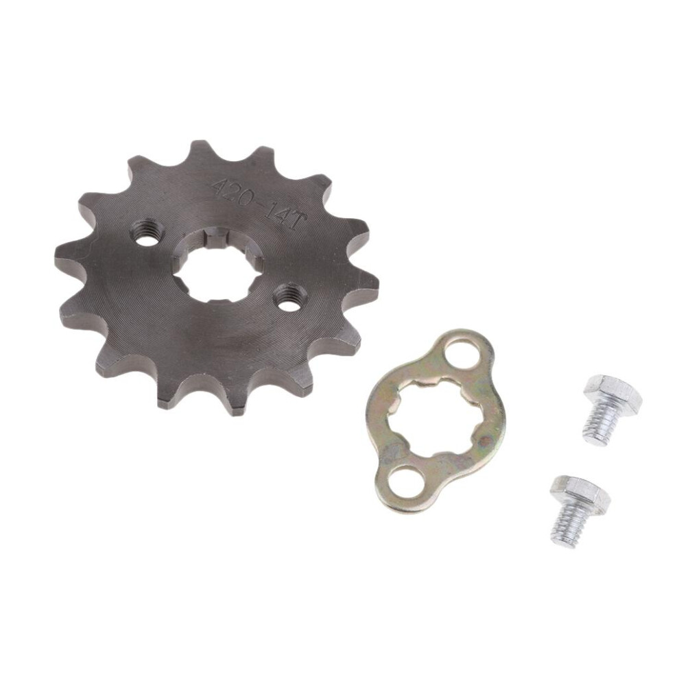 Tooth Front Engine Sprocket For Sdg 110Cc 125Cc Dirt Bike Atv 420-14T- Black 6902696603555