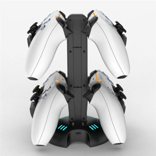Multiple Function Charging Stand for PS5 Dualsense Controller with Adjustable RGB Lighting Dual Charging Function 2