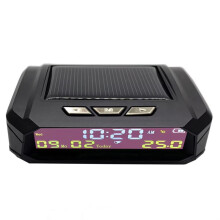Car Auto Digital Clock in-Car Temperature Display Solar LCD TPMS with Date for Outdoor Parts Car Accessories