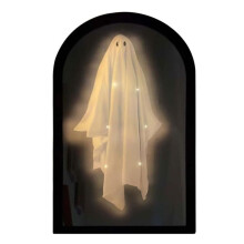 Espejo Fantasma Holográfico de Halloween con Luces LED, Decoración Holográfica para Interiores, Dormitorios, Cocinas y Chimeneas.