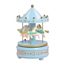 1pcs Luxury Carousel Music Box 4 Horses Rotate Rotation Romantic Luxury Carousel Toys Handwork Music Box Gifts