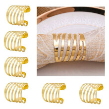 Gold Napkin Rings Set of 30, Hollow Napkin Holder for Wedding Christmas Family Gathering Table Decoration