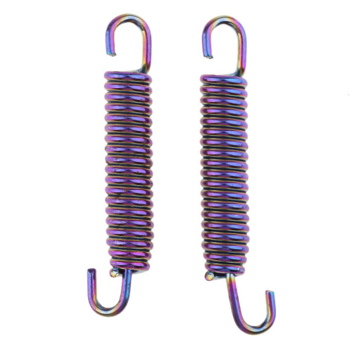 2Pcs 65mm Motorcycle Stainless Steel Exhaust Pipe Muffler Spring Hook 2
