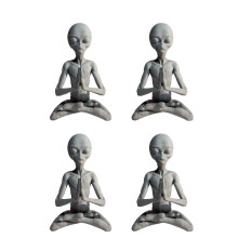 4X Hexerei Meditation Außerirdischer Statue  Harz Ornament Außerirdischer Garten Hause Büro Hof Kunst Dekor für Drinnen Draußen