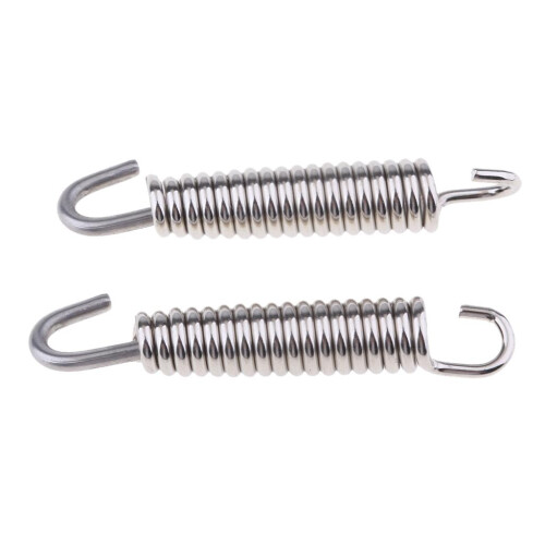 2Pcs 65mm Motorcycle Stainless Steel Exhaust Pipe Muffler Spring Hook