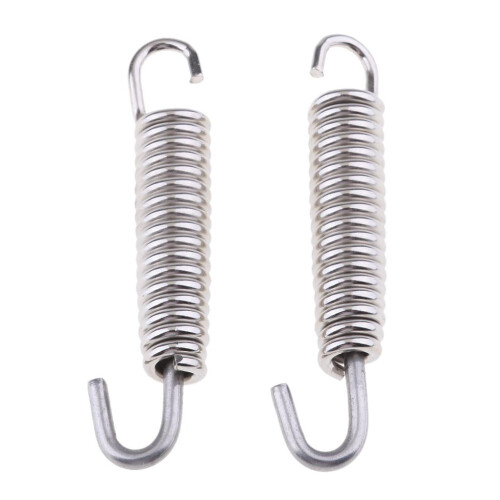 2Pcs 65mm Motorcycle Stainless Steel Exhaust Pipe Muffler Spring Hook 1