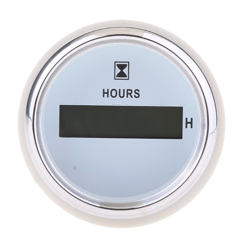 Marine Boat Digital Hour Meter 52Mm Round Gauge Waterproof White 6902696136947