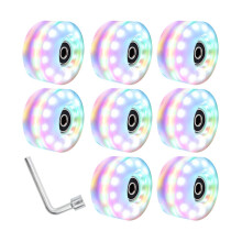 8Pcs Luminous Roller Skate Wheels Indoor Parts Skateboard Bearings Ins