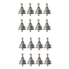 Christmas Tree Napkin Rings Set of 16,for Wedding, Thanksgiving Day, Family Gatherings, Birthday Party (Silver)