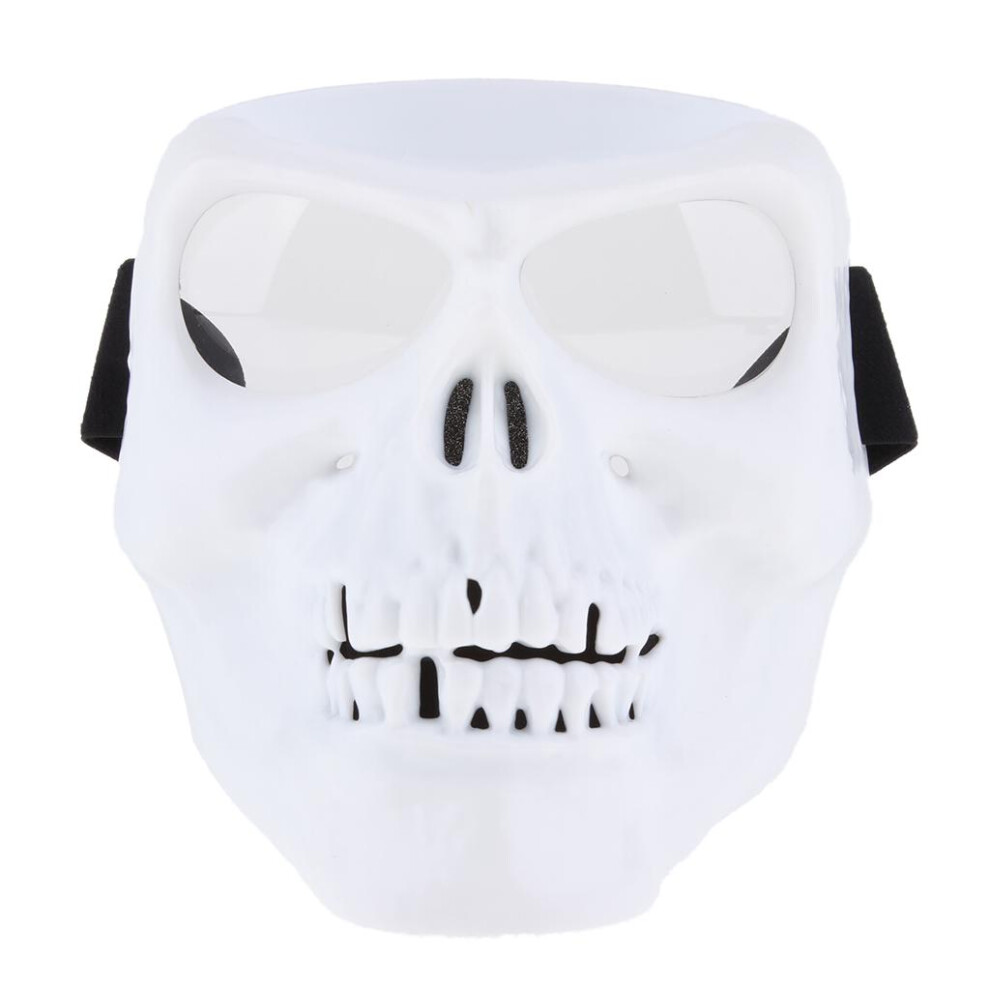 Motorbike Goggles Helmet Mask Motocross Skull Windproof Glasses + White 6902696006516