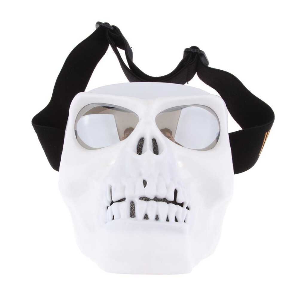 Motorbike Goggles Helmet Mask Motocross Skull Windproof Glasses + White 6902696197924