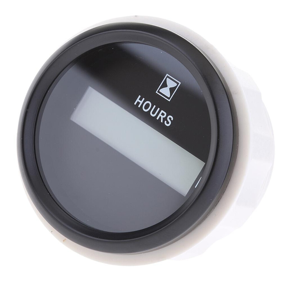 Marine Boat Digital Hour Meter 52Mm Round Gauge Waterproof B Black 6902696467591