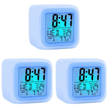 3X Alarm Clock Digital Travel for Bedroom Boy Girl,Small Bedside Clocks,Display /Date LED Night Light with Snooze