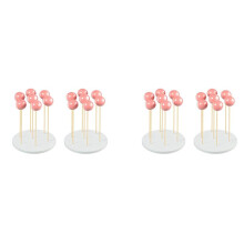 4 Pack Cake Stand - 7 Hole Lollipop Holder Display Round Candy or Sucker Stand for Wedding, Birthday Party