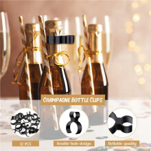 60PZ Bottiglia di Champagne Glitter Supporto Singolo Clip di Sicurezza Clip per Bottiglie per Candele Feste di Natale Cerimonia di Nozze