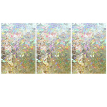 3X 3D Window Film Rainbow Reflective Decorative Privacy Static Clings Glass Sticker