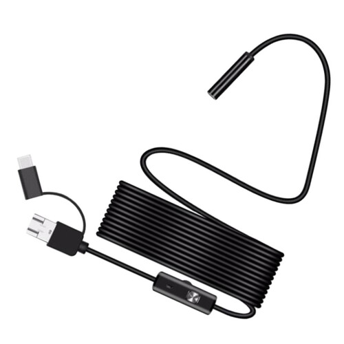 Endoscope 7mm Flexible Cable Borescope for Android Smartphone PC 5m