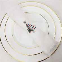 Christmas Tree Napkin Rings Set of 16,for Wedding, Thanksgiving Day, Family Gatherings, Birthday Party (Silver)