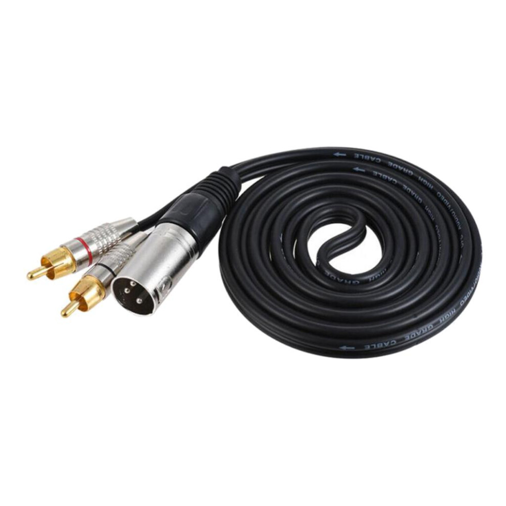 Xlr 3Pin Male To 2Rca Male Jack Speaker Audio Splitter Cable Connector 6902696135759