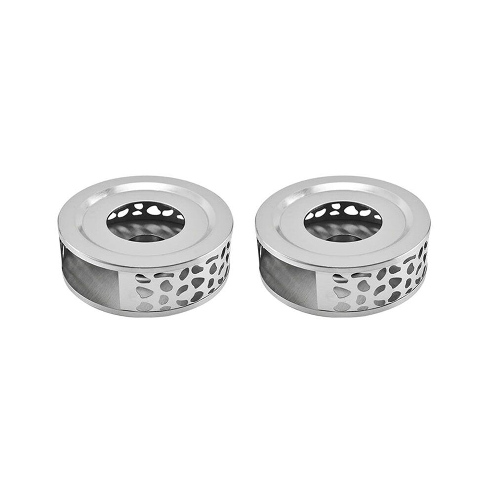 2X Tea Warmer Coffee Warmer Stainless Steel With Tealight Holder Tea Base Hollow Carved Design Heater Coffee Warmer Typecat