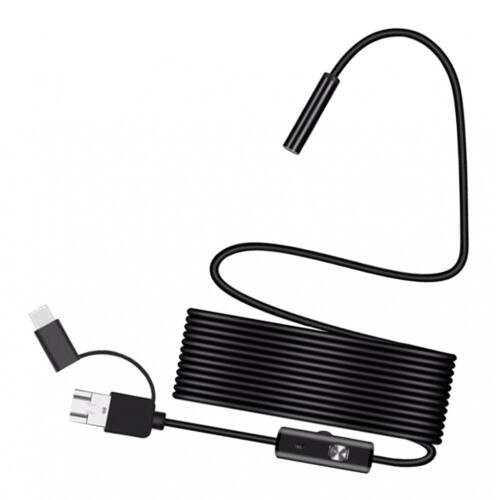 Endoscope 7mm Flexible Cable Borescope for Android Smartphone PC 5m 1