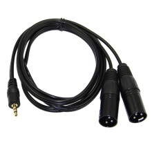 3.5mm TRS Male to Dual XLR Male Balanced Interconnect Audio Cable 1.5m