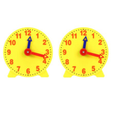 2pcs 4 Inch Student Learning Clock Model Teacher Gear Clock 12/24 Hour School Learning Tools