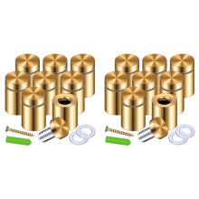 16 Pack Standoff Screws 3/4 x 6/5 Inch Gold Sign Standoffs Hanging Acrylic Picture Frame Advertising Screws Kit