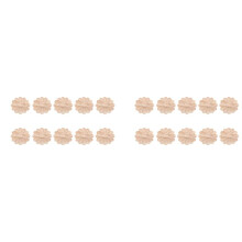 20Pcs Unpainted Round Flower Pattern Wood Carved Applique Frame Onlay Cabinet Furniture Decoration 6cm