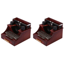 2X Home Retro Vintage Typewriter Music Box for Home Room Office Mechanical Decoration Kids Retro Music Box