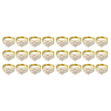 Set of 24 Gold Pearls Napkin Rings Weddings Favors Serviette Napkin Rings for Dinner Table Pearl Napkin Buckles Rings