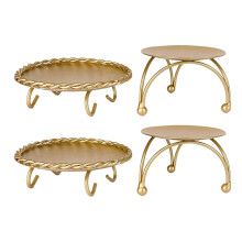 Portacandele Portacandele Nel Oro Set di 4 Portacandele Decorativi Nel Ferro Fatti Un Mano Centrotavola Centrotavola LED E Candele Nel Cera Supporto