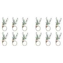 Servetringen Set van 12 Rustieke Eucalyptus Houten Servetringen Boho Blad Hout Kraal Boerderij Servetring Houder
