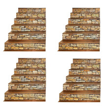 4X 3D Stair Sticker Murals Wall Decal-Vintage Landscape Staircase Sticker Mural Tile Step Stair Risers Sticker Removable