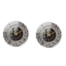 2X Islamic Quartz Acrylic Wall Clock Pendulum Muslim Living Room Decoration Art Indoor Wall Clock Pendant(Black)