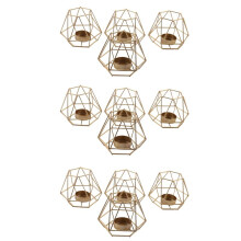 12 Pcs Metal Geometric Design Tea Light Votive Candle Holders, Hollow Tealight Candle Holders