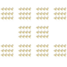 120 Pcs Simple Golden Napkin Ring Butterfly Bow Tie Napkin Buckle Hotel Restaurant Mouth Cloth Ring Metal Napkin Ring