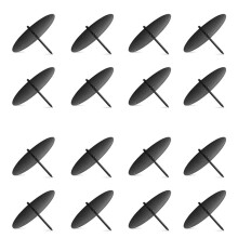 Wreath Candle Holder, 8 cm Advent Candle Holder, Metal Candle Holder, Christmas Candle Plate with Spike 16 Pcs Black