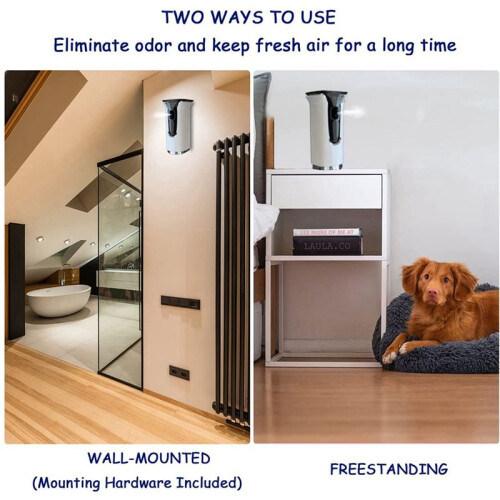 2X Automatic Air Freshener Spray Dispenser, Scent Dispenser Wall Mount/Free Standing Programmable 2