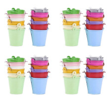 48Pcs Pflanzer Fuer Blumen Eimer Metall Tischdekoration (Zufaellige Farbe)