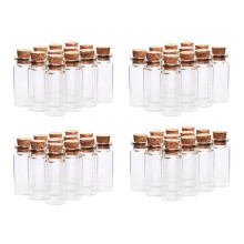 80 Stück Fläschchen Flaschen Glas Flasche mit Kork Stopfen Wunsch Flaschen, für Hochzeiten, Kreationen und Dekorationen (10 Ml)