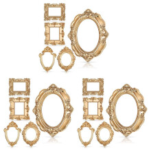 15Pcs Vintage Resin Picture Frame Wall Hanging Photo Frame Table Top Jewelry Display Frame Holiday Party Hotel Decor