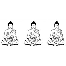 3X DIY Black Wall Sticker Meditating Buddha Decal Removable Art Mural Home Decor